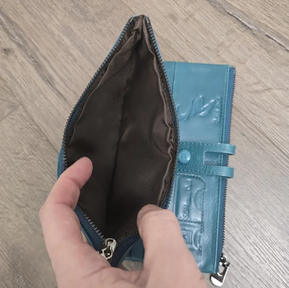 Roulens Leather Wallet Teal Turquoise Security Protected - Picture 7 of 7